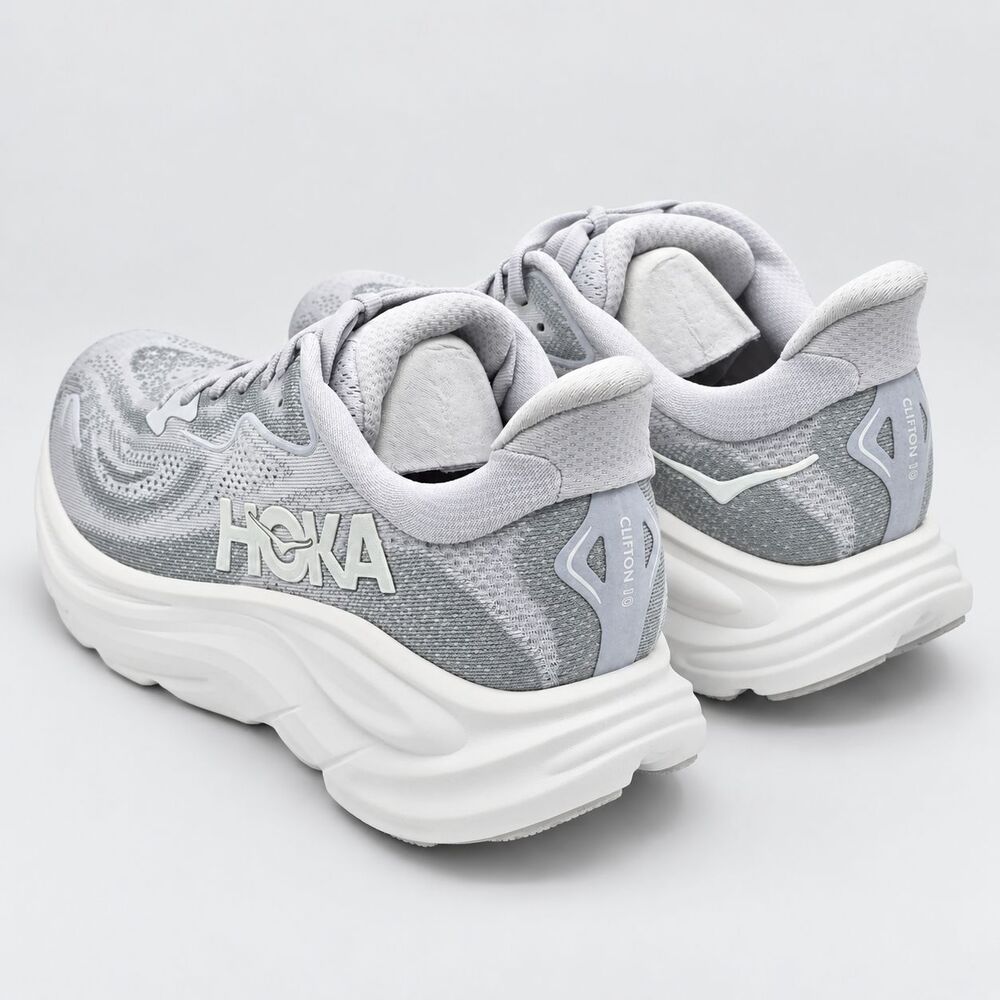 HOKA Clifton 10 Women's 9B Cosmic Grey Stardust Cushioned Running Shoes - Picture 6 of 7